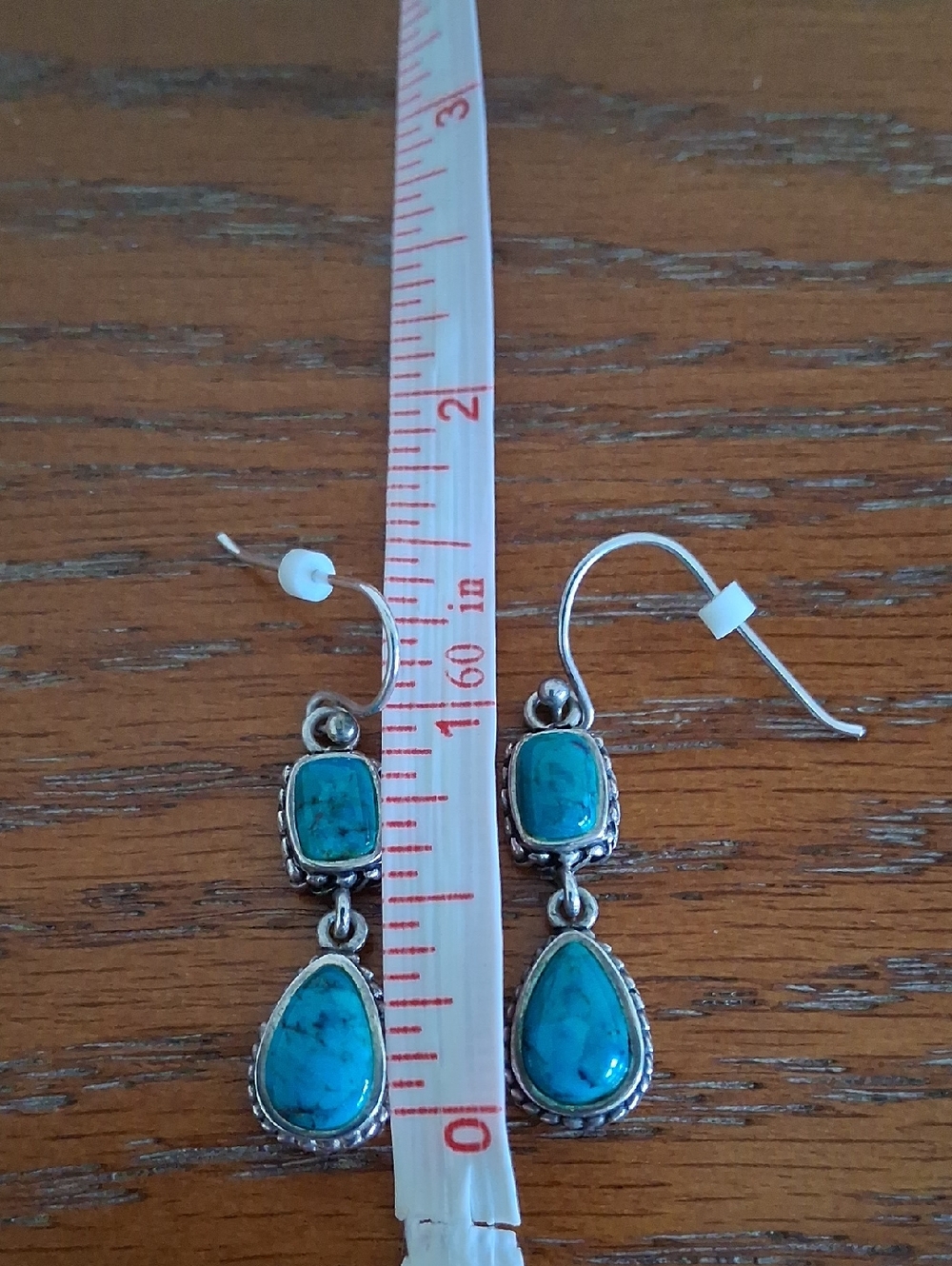 Barse Turquoise Drop Dangle Earrings  Sterling Silver - Picture 2 of 4
